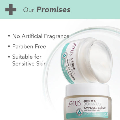 Lotus Cosmetics Derma Botanics Kojic Acid + Multi Berry Ampoule Crème Cream 50g