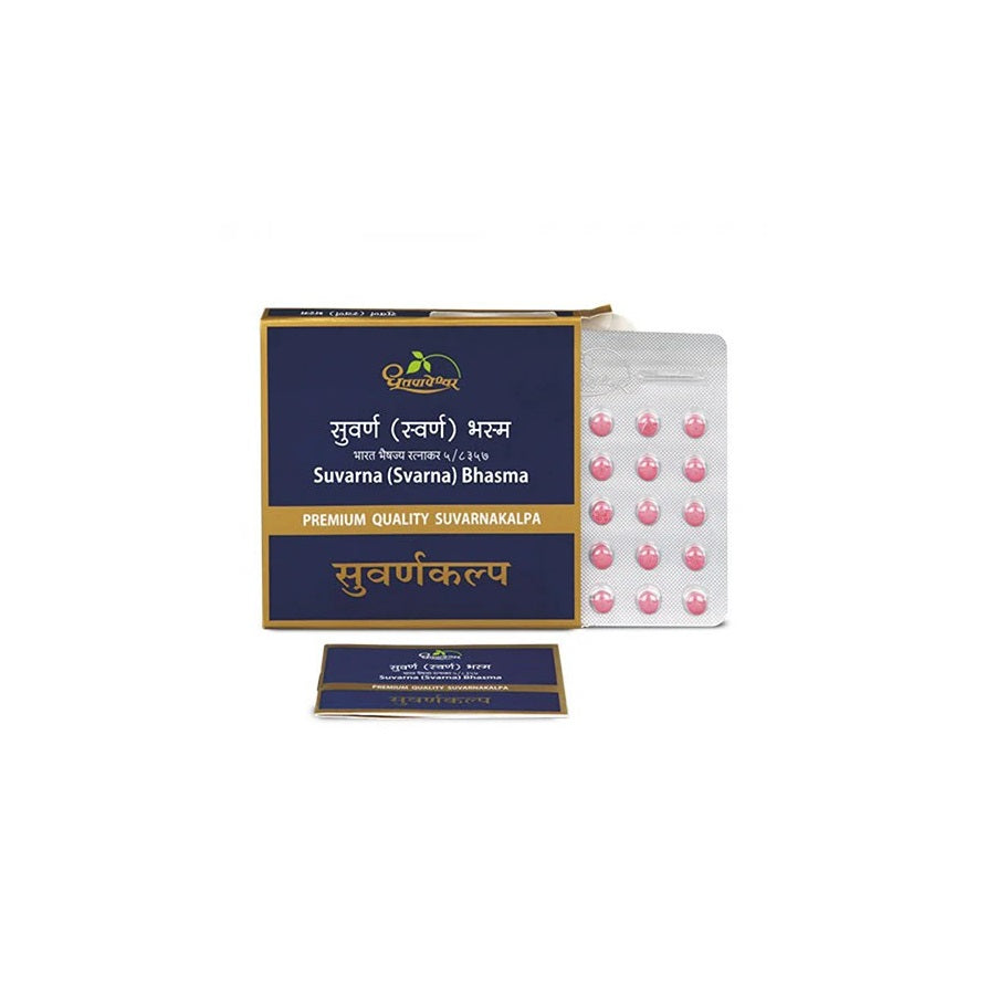 Dhootapapeshwar Ayurvedic Premium Suvarna (Svarna) Bhasma Powder & Tablets