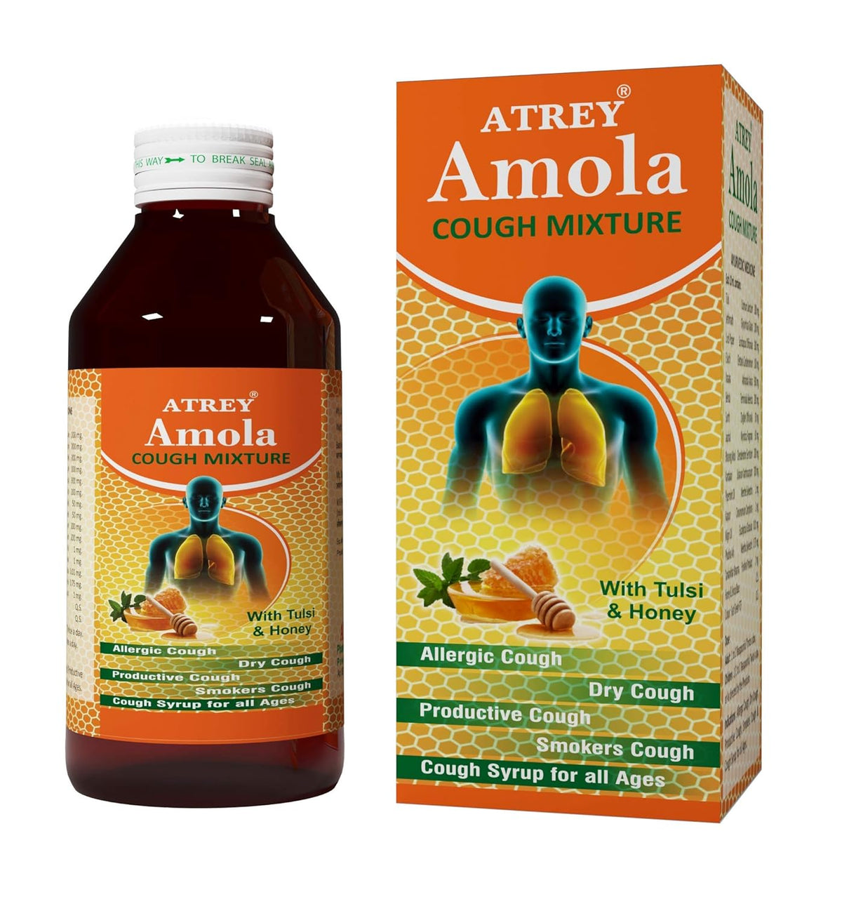 Atrey Ayurvedic Amola Cough Mixture with Tulsi & Honey For Common Cold & Cough Syrup