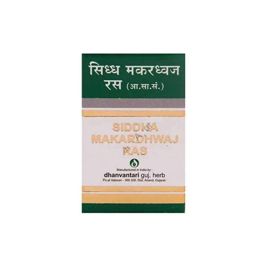 Dhanvantari Ayurvedic Siddha Makardhwaj Ras (S.Y.) Suvarn Yukta Tablet