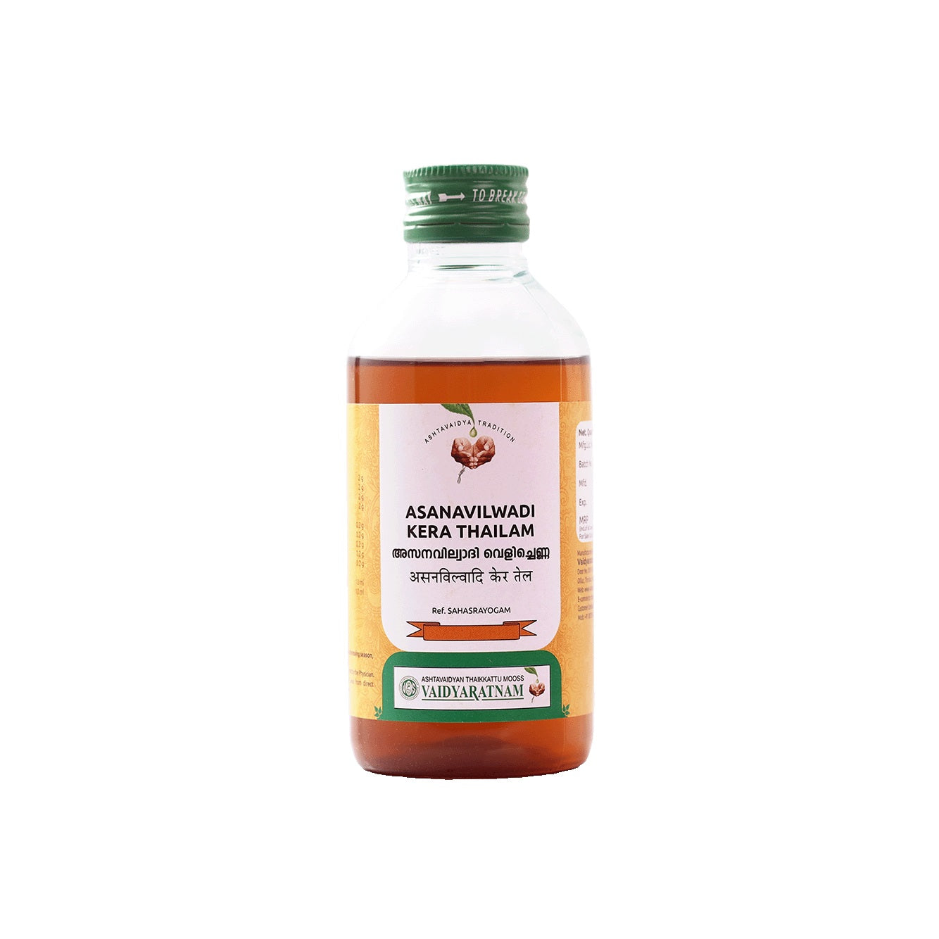 Vaidyaratnam Ayurvedic Asanavilwadi Kera Thailam Oil 200Ml