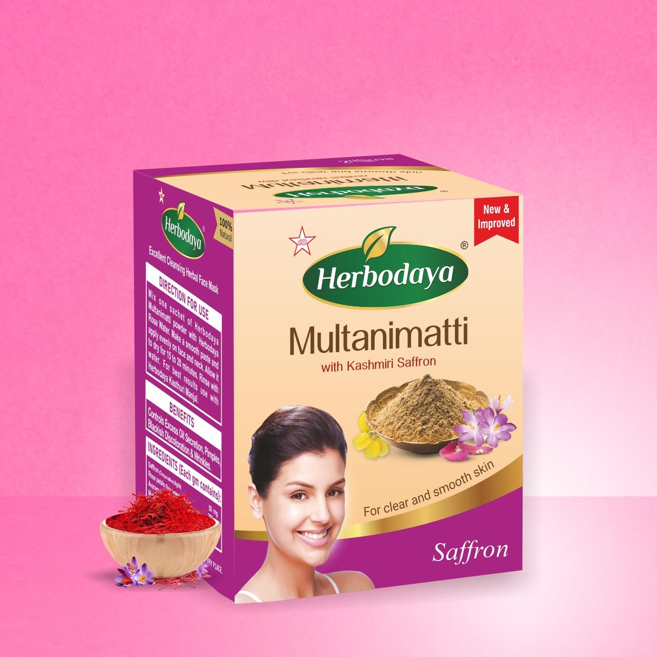 Skm Ayurveda Herbodaya Multani Matti Saffron Powder For Pimples 100g