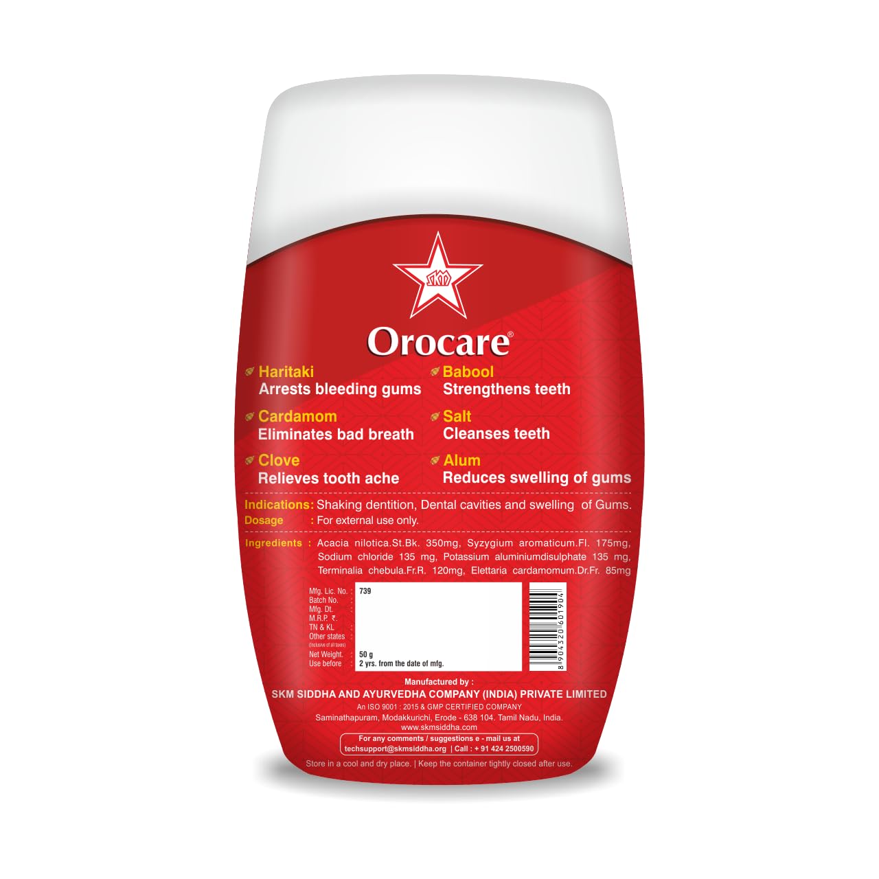 Skm Ayurveda Herbodaya Oro Care Strengthening Ayurvedic Toothpaste & Powder