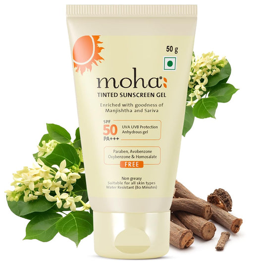 Moha Cosmetics Tinted Sunscreen Gel with SPF50 PA+++ 50g