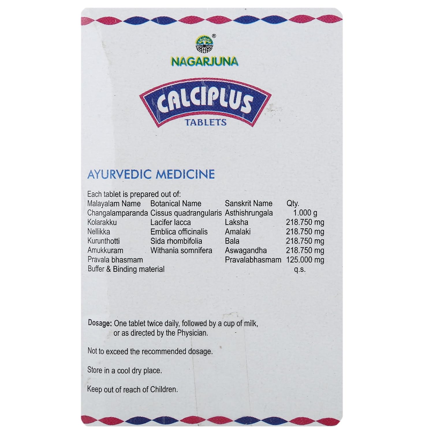 Nagarjuna Ayurvedic Calciplus 100 Tablets