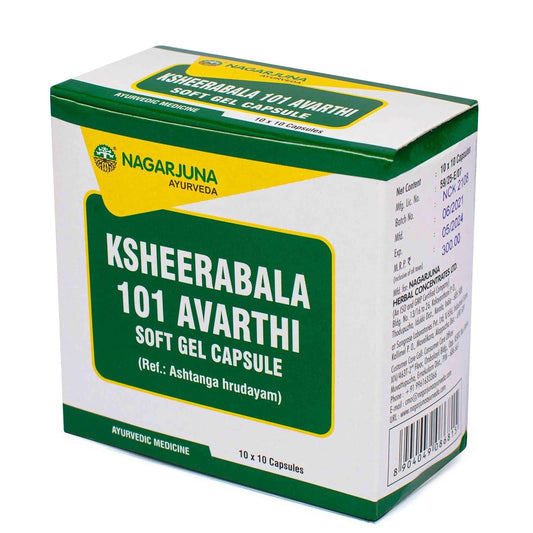 Nagarjuna Ayurvedic Ksheerabala 101 Aavarthi Soft Gel 100 Capsules