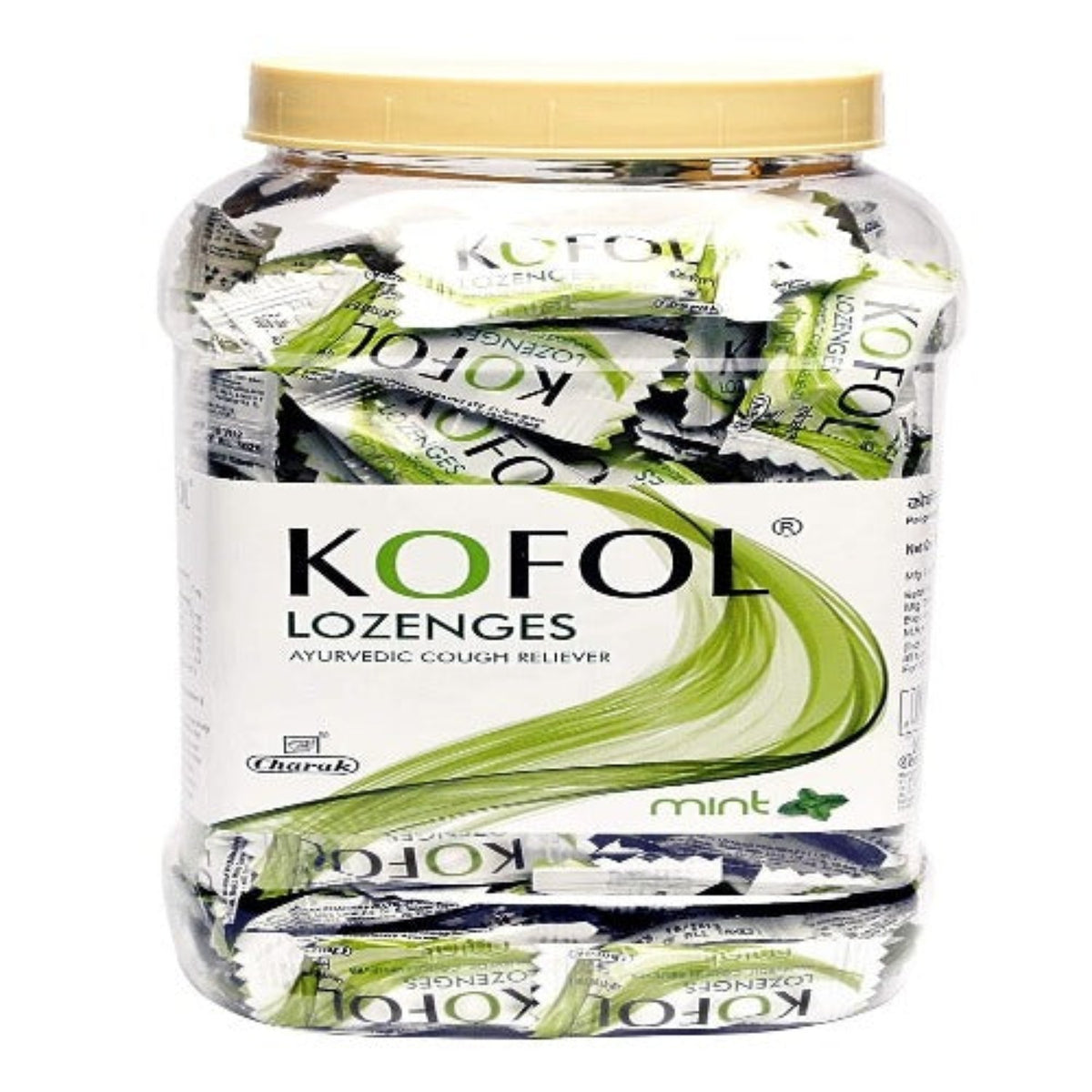 Charak Ayurvedic Kofol Lozenges Cough Reliever,Mint,Orange & Honey Lemon Flavor White Lozenges Count Jar Tablets