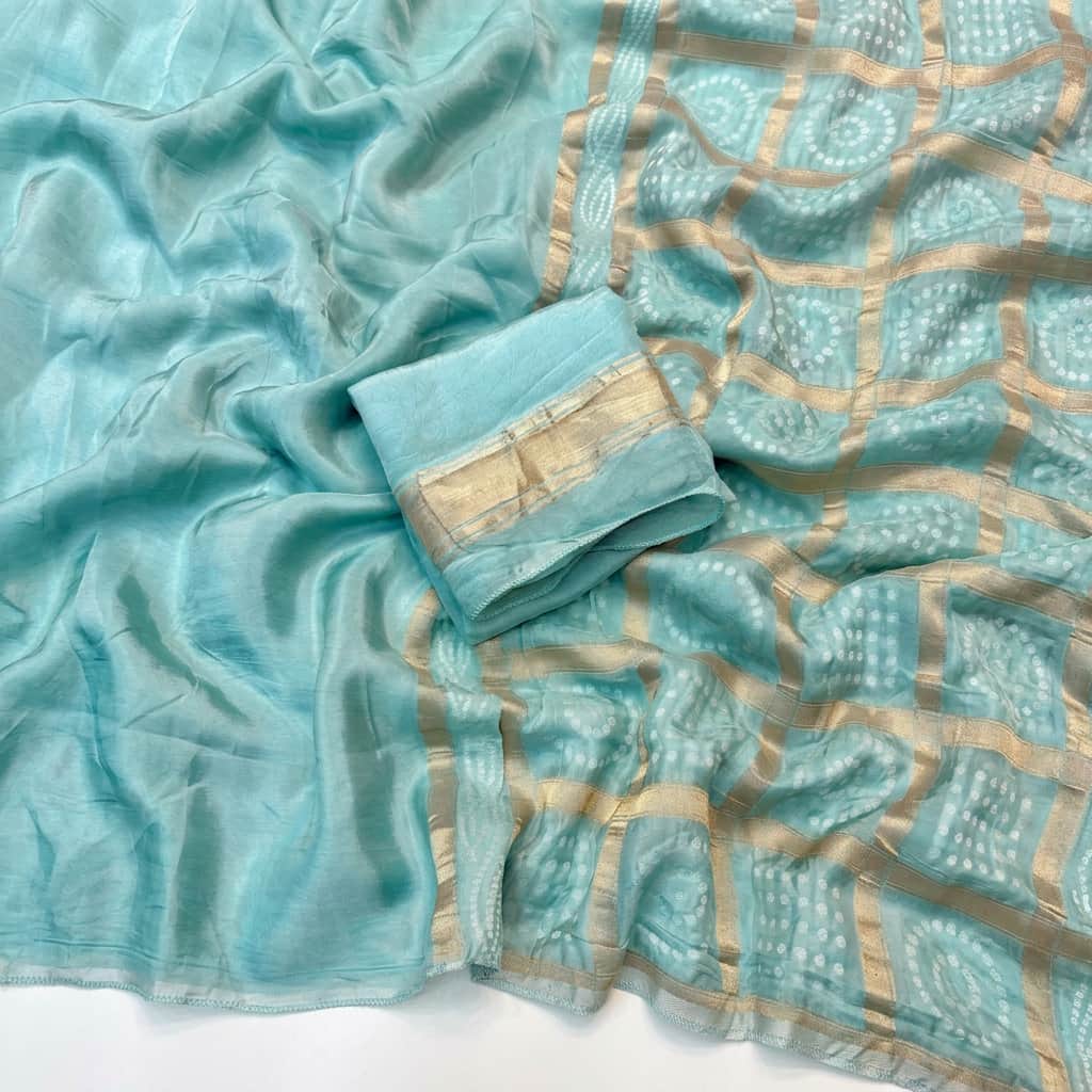 Rangtara Viscose Maysur Silk Saree with Bandhani Pallu