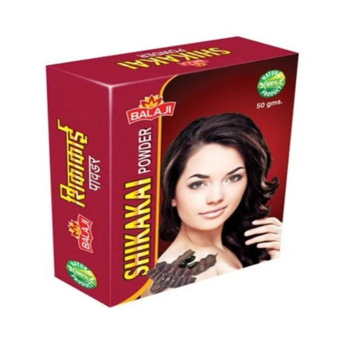 Balaji Ayurvedic Sansthan 100 % natürliches Shikakai-Haar für Menschen mit empfindlicher Kopfhaut, verbessert die Haarstärke und hilft bei der Bekämpfung von Schuppen. Pulver 100 g