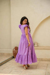 Bollywood Indian Pakistani Ethnic Party Wear Women Soft Pure Hakoba Lavender Schifli Dress