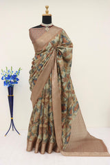 Bollywood Indian Pakistani Ethnic Party Wear Women Soft Pure Printed Self Design Semi Silk Saree/Sari