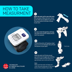 Omron HEM 6161 Vollautomatisches Handgelenk-Blutdruckmessgerät mit Intellisense-Technologie, Anleitung zum Anlegen der Manschette und Erkennung von unregelmäßigem Herzschlag für genaueste Messungen (weiß)