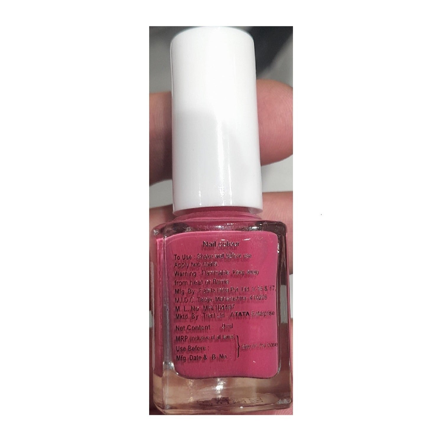 Tata Zudio Nail Color Polish Apply Two Coats Cm Martini Pink B-03 9ml
