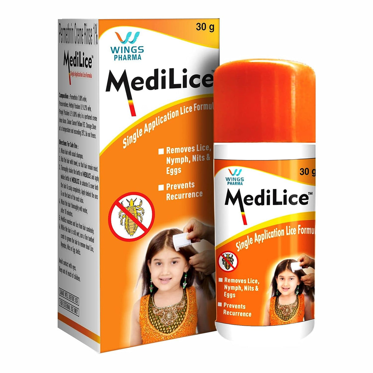 Wings Medilice Anti Lice Hair Cream Wash 30g