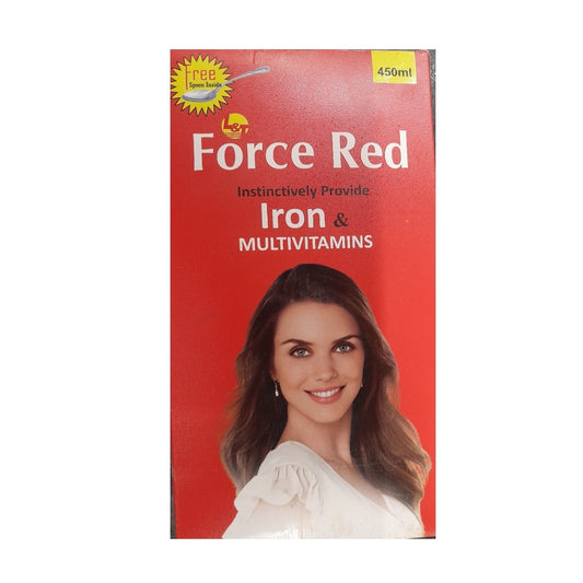 L &amp; T Healthcare Ayurvedic Force Red, liefert instinktiv Eisen und Multivitamine, Sirup, 450 ml