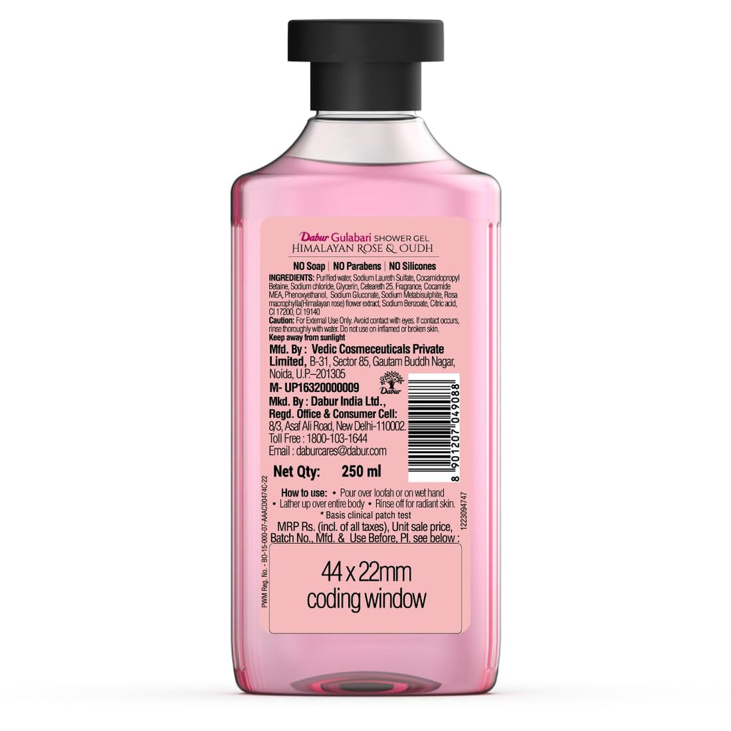 Dabur Ayurvedic Gulabari Shower Gel Himalayan Rose & Oudh 250ml