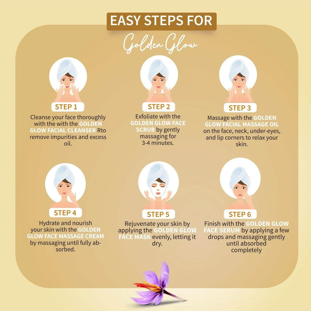 Ayouthveda Golden Glow Ayurvedic Facial Kit – 6-Step Skincare Regimen