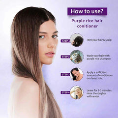 Aimil Ayouthveda Cosmetics Purple Rice Hair Care Combo Purple Rice Shampoo 200g + Purple Rice Conditioner200g