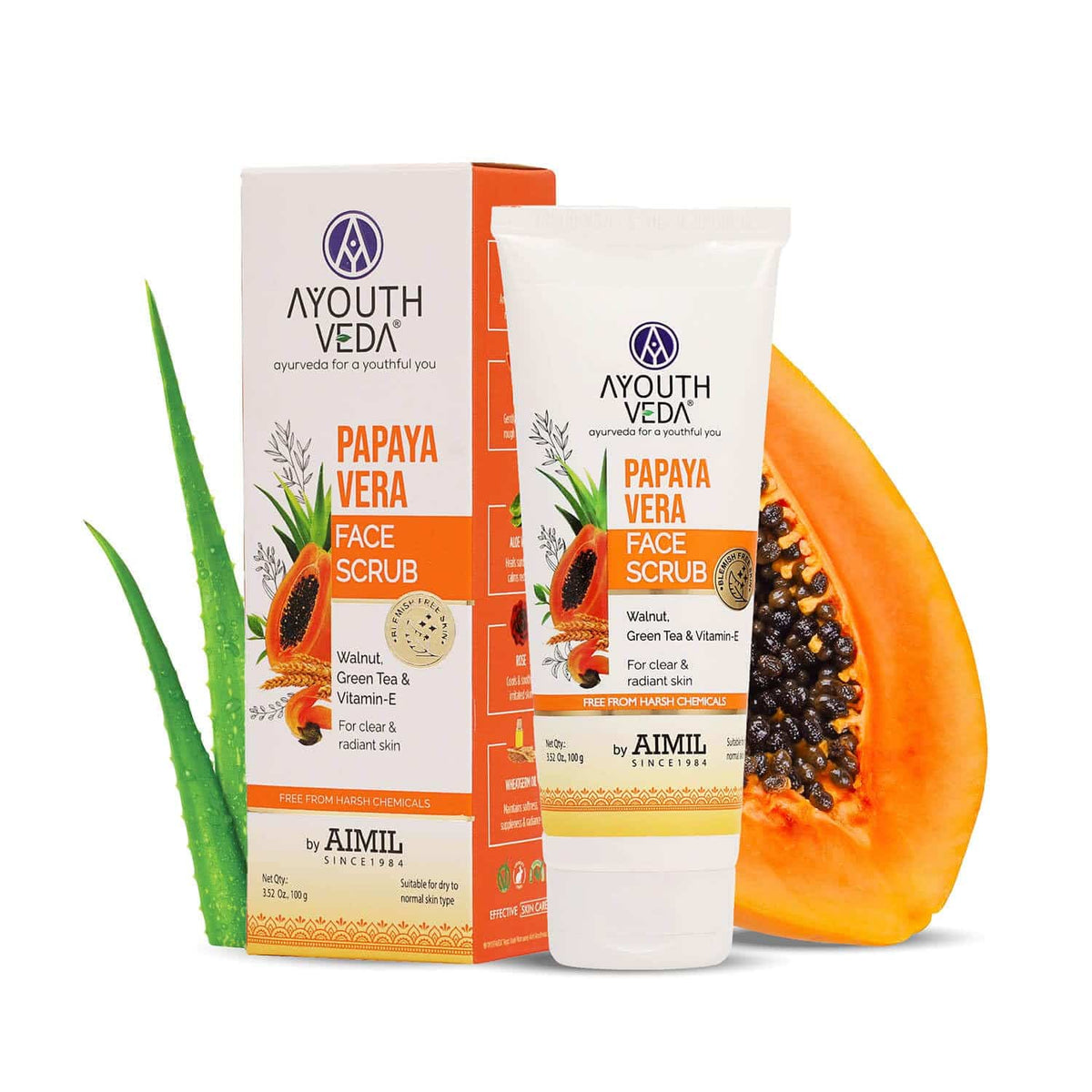 Aimil Ayouthveda Papaya Vera Scrub – 100g