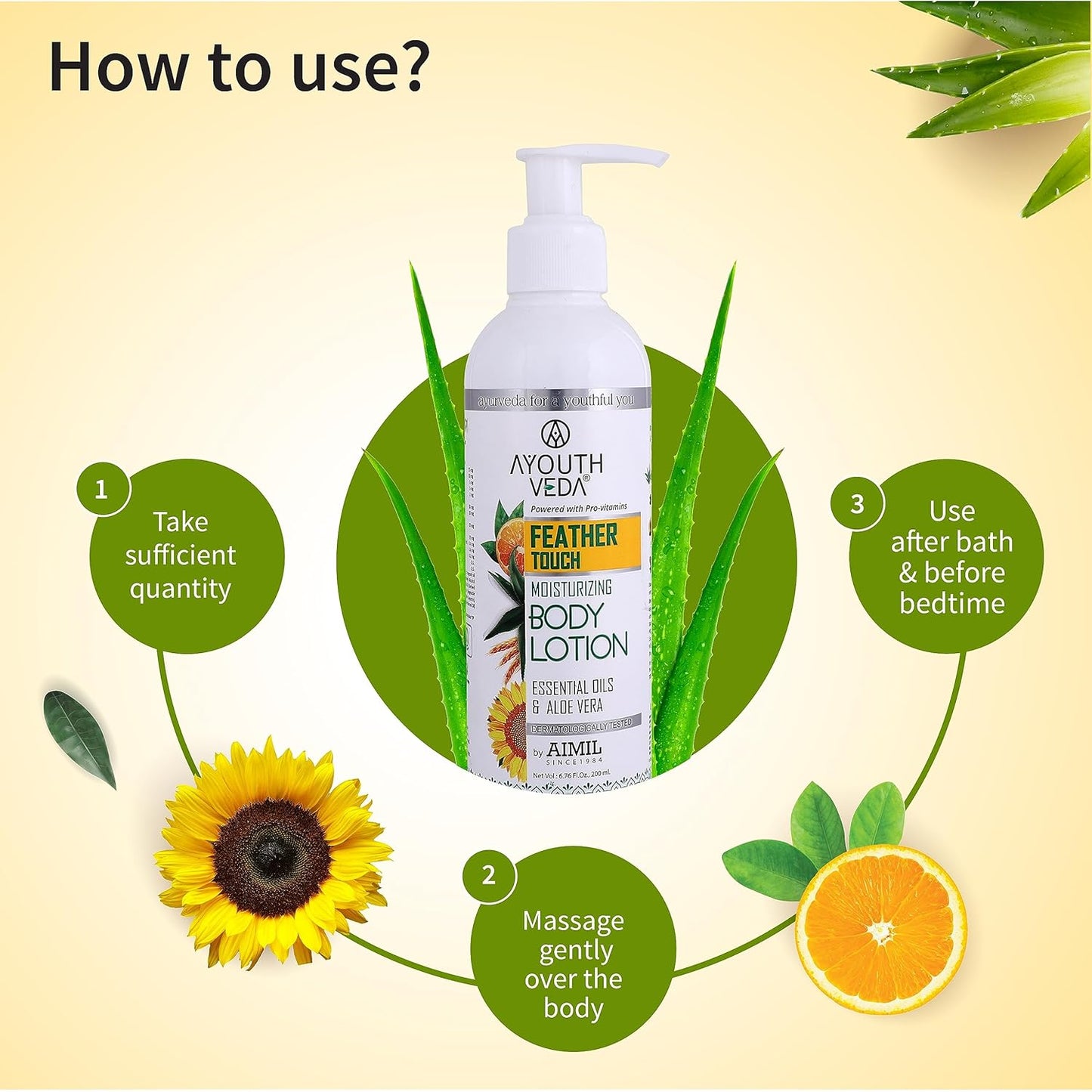 Aimil Ayouthveda Cosmetics Feather Touch Moisturizing Body Lotion 200ml