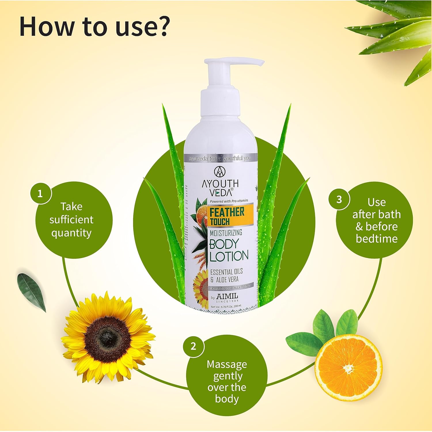 Aimil Ayouthveda Cosmetics Feather Touch Moisturizing Body Lotion 200ml