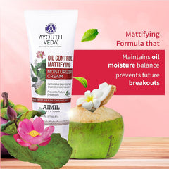 Aimil Ayouthveda Cosmetics Oil Control Mattifying Moisturizer Cream for Acne Prone Skin 60g