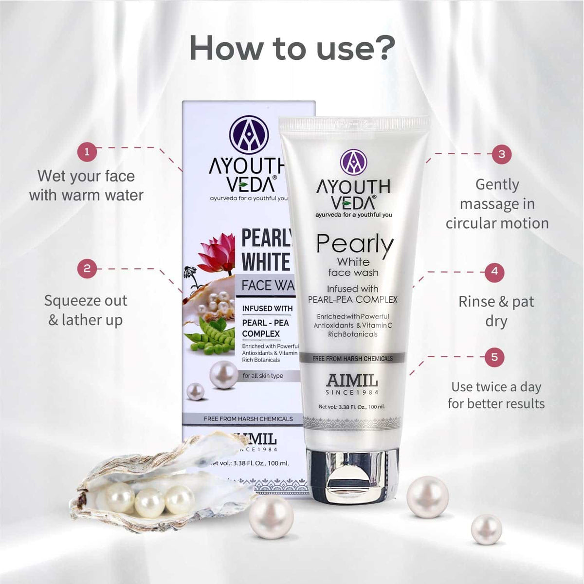 Aimil Ayouthveda Pearly White Face Wash Ayurvedic – 100ml