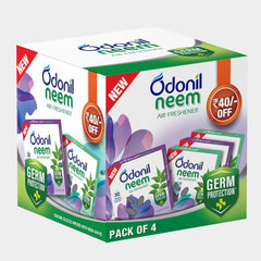 Odonil Bathroom & Toilet Air Freshener Neem Mixed Fragrances Jasmine,Lavender,Orchid,Rose Fragrance Blocks 192g (48g,Pack of 4)