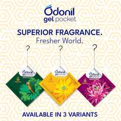 Odonil Gel Pocket Air Freshener for Bathroom,Toilet,Home & Office Citrus Bloom,Floral Valley,Wild Forest & (Combo Citrus Bloom,Floral Valley,Wild Forest)