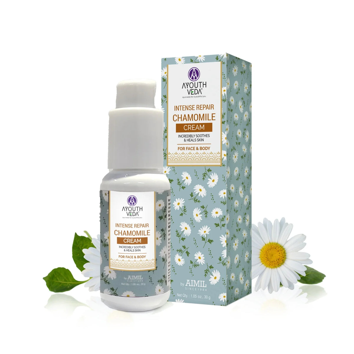 Aimil Ayouthveda Cosmetics Intense Repair Chamomile Cream With Sunflower Oil & Chamomile For Soothing & Healing Skin 30g