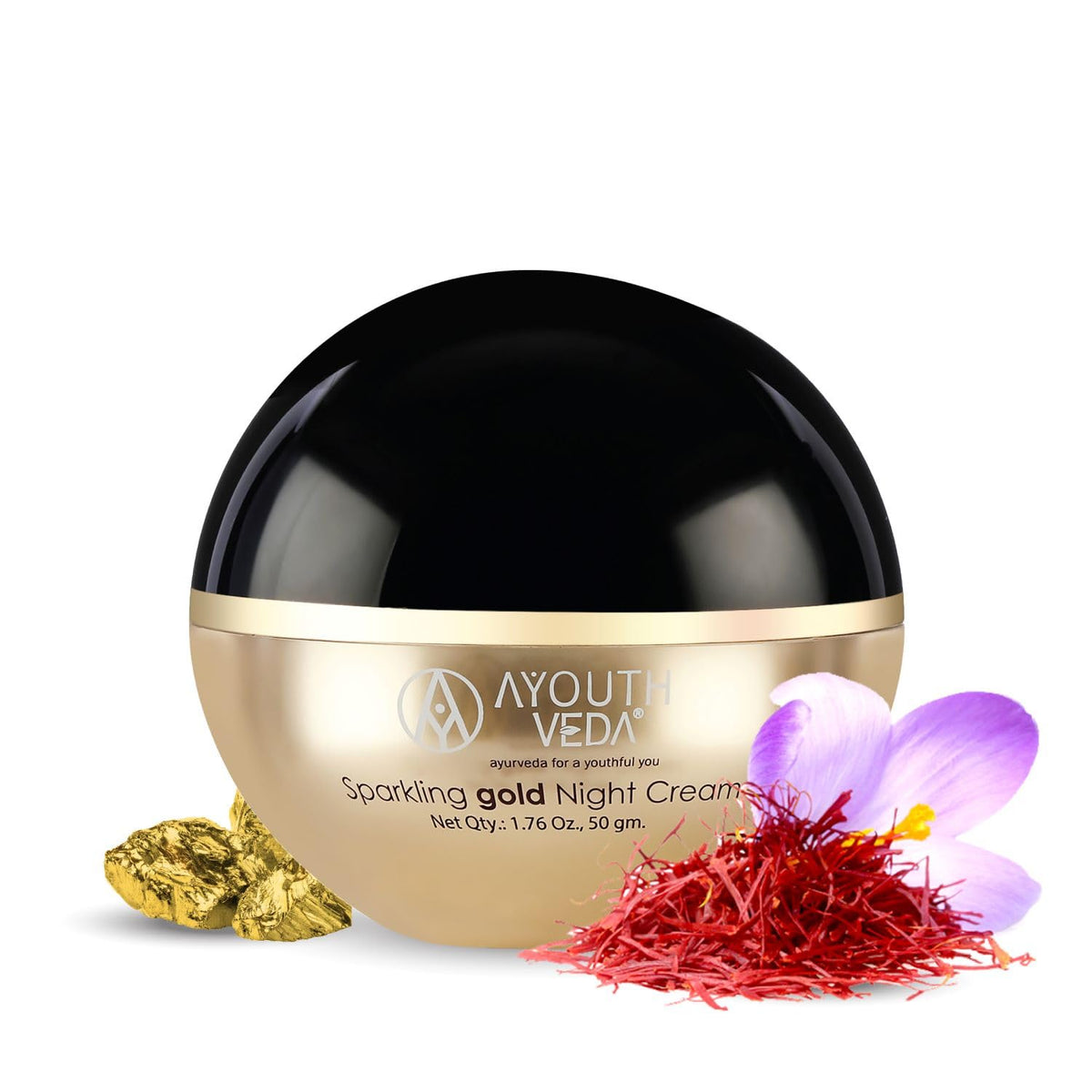 Aimil Ayouthveda Cosmetics Sparkling Gold With 24k Gold & Saffron Night Cream 50g