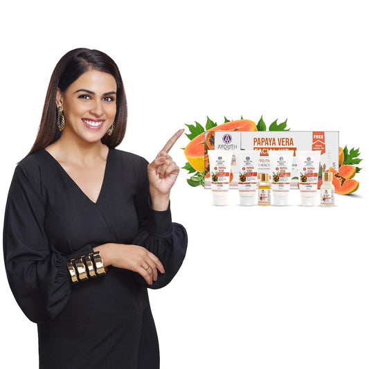 Aimil Ayouthveda Cosmetics Papaya Vera Facial Kit For Glowing Skin 230g