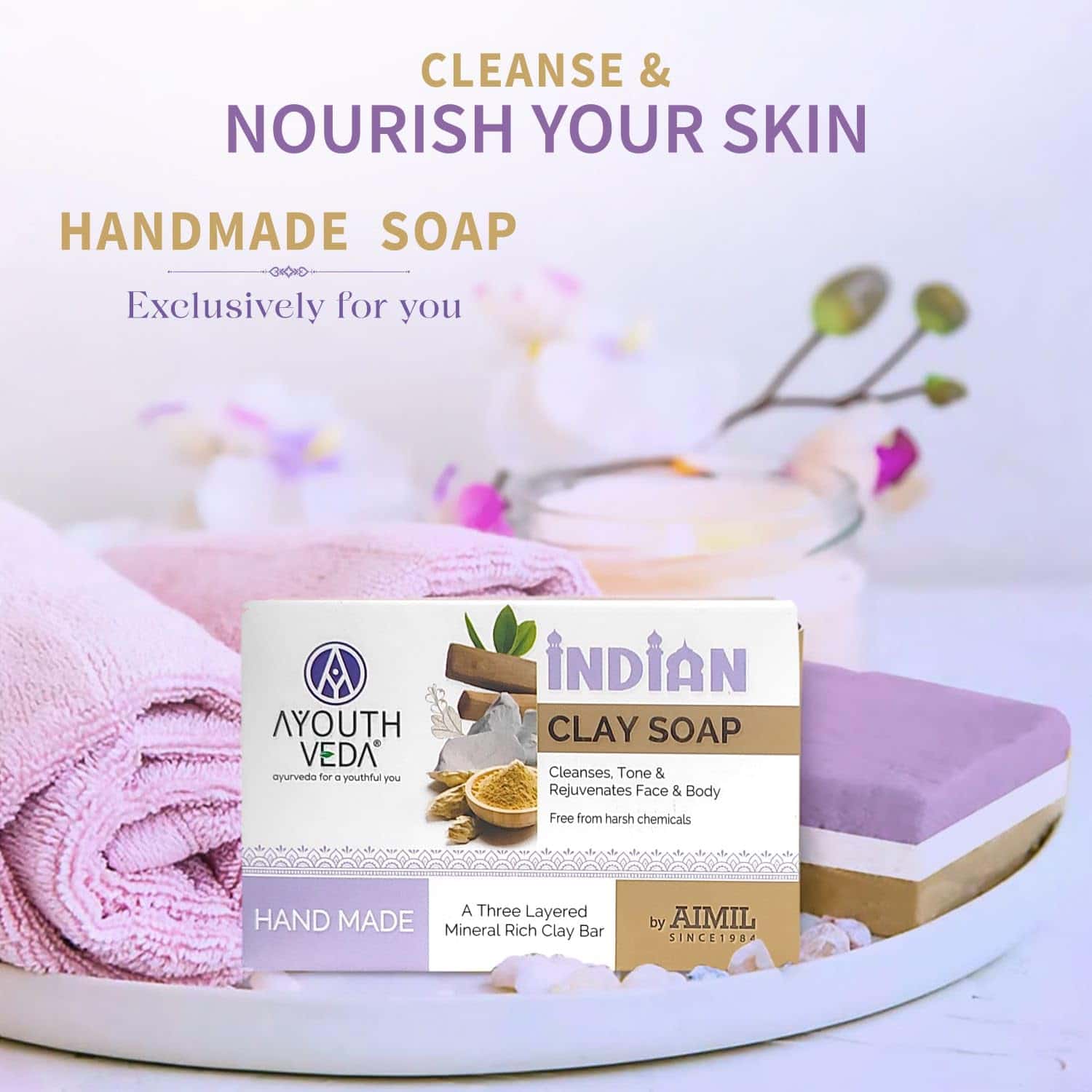 Aimil Ayouthveda Indian Clay Handmade Soap – 100gm