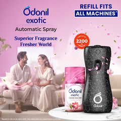 Odonil Exotic Automatic Spray with Floral Bliss,Ocean Breeze & Sensual Dahlia Machine Refill 225ml