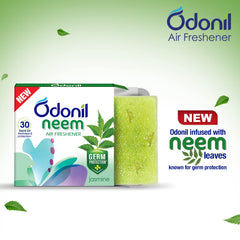 Odonil Bathroom & Toilet Air Freshener Neem Mixed Fragrances Jasmine,Lavender,Orchid,Rose Fragrance Blocks 192g (48g,Pack of 4)