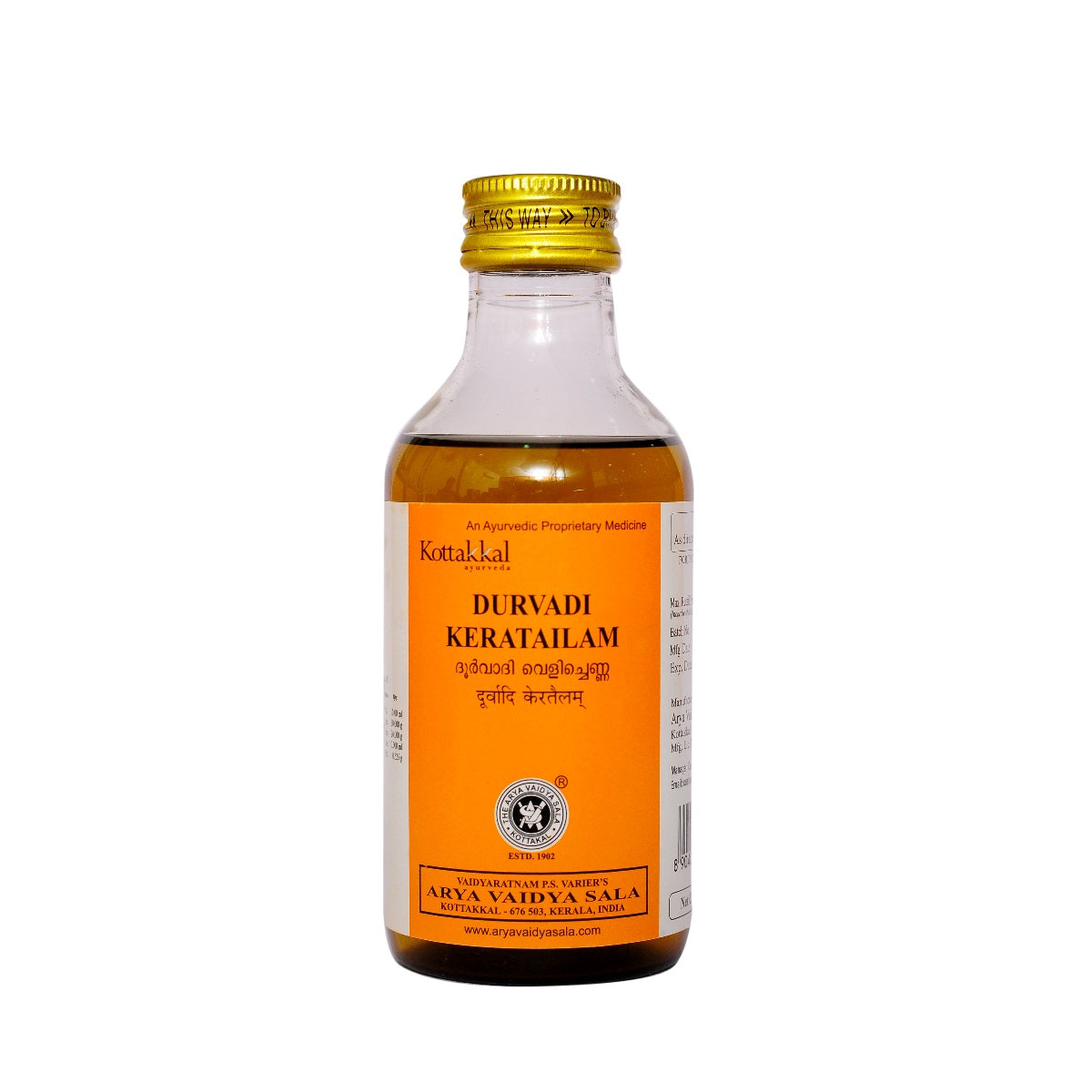 Kottakkal Ayurvedic Durvadi Kera Tailam Oil 200ml