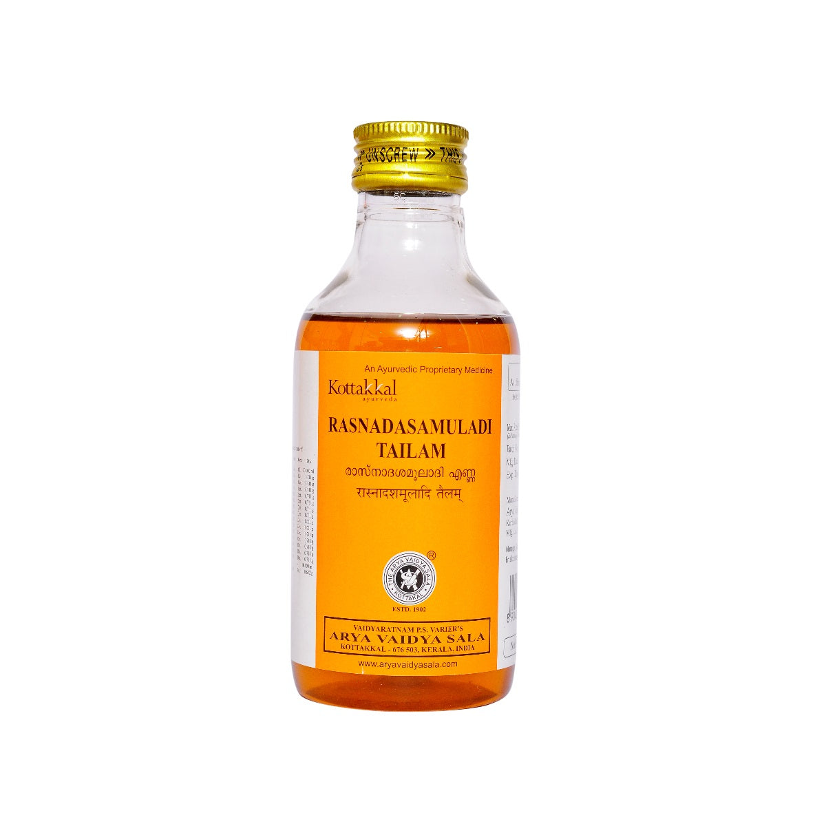 Kottakkal Ayurvedic Rasnadasamooladi Tailam Oil 200ml