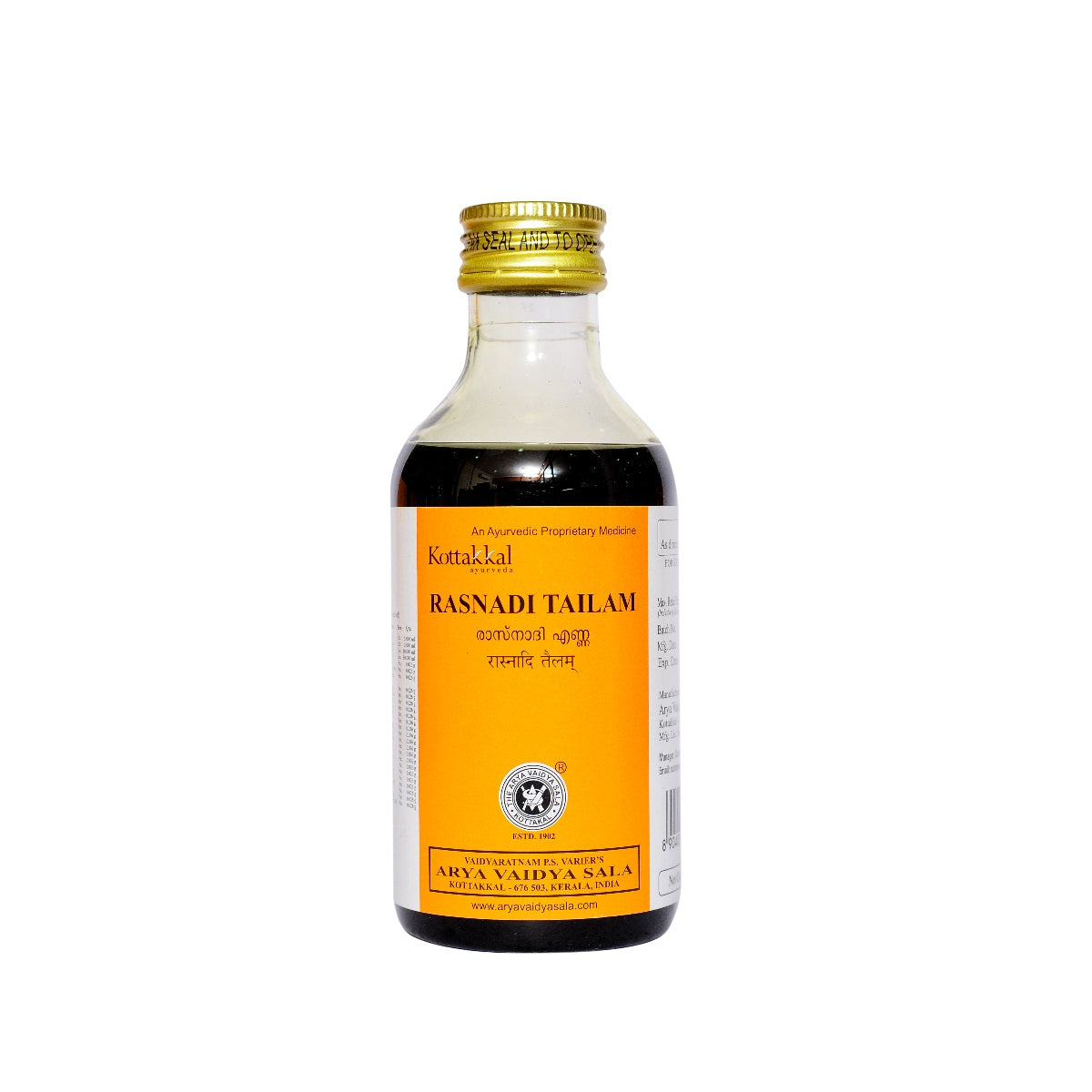 Kottakkal Ayurvedic Rasnadi Tailam Oil 200ml