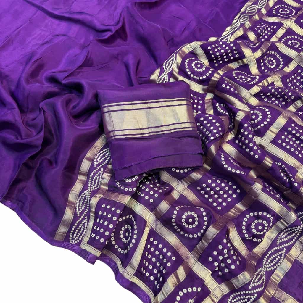 Rangtara Viscose Maysur Silk Saree with Bandhani Pallu