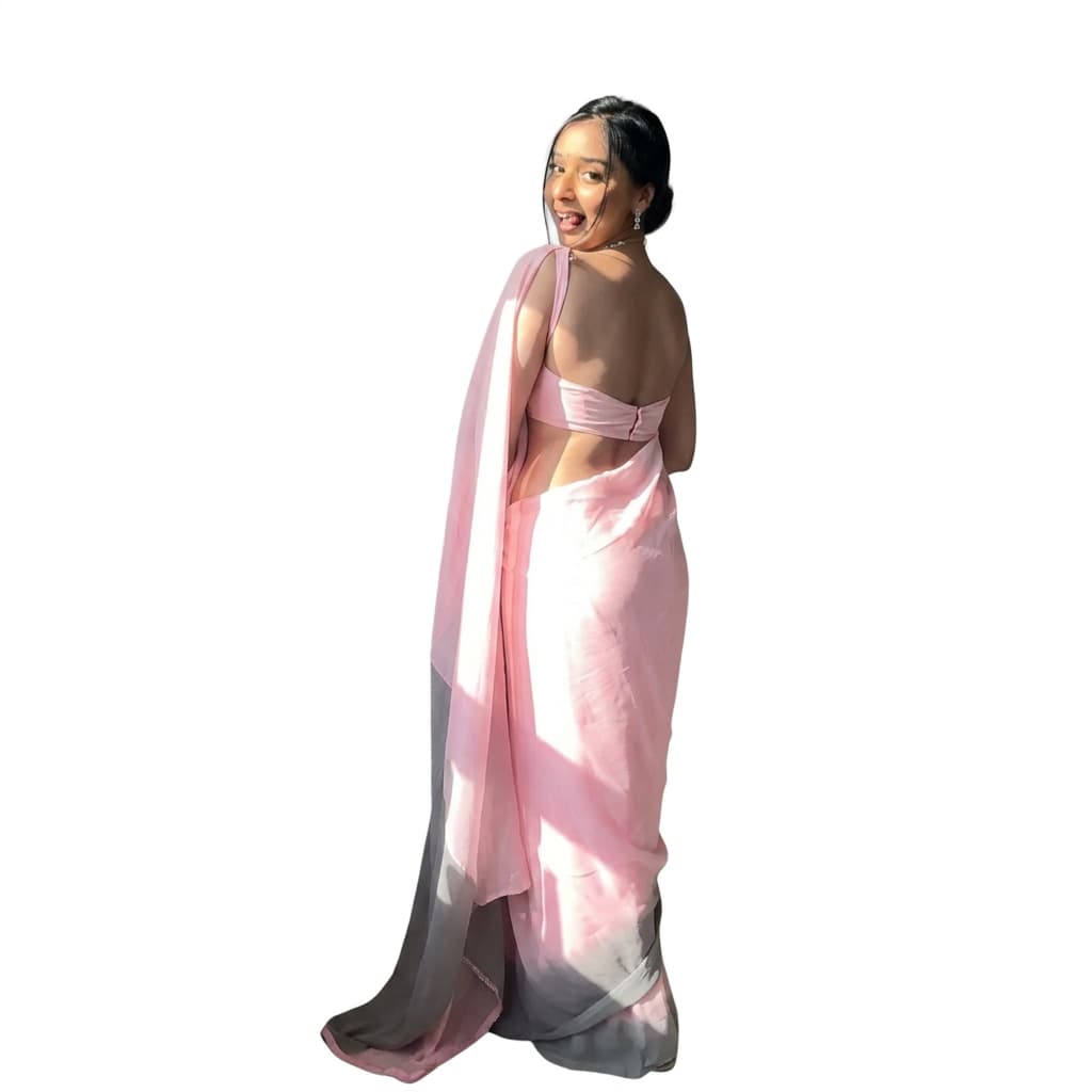 Baby Pink Premium Georgette Ready To Wear Saree – HC-947