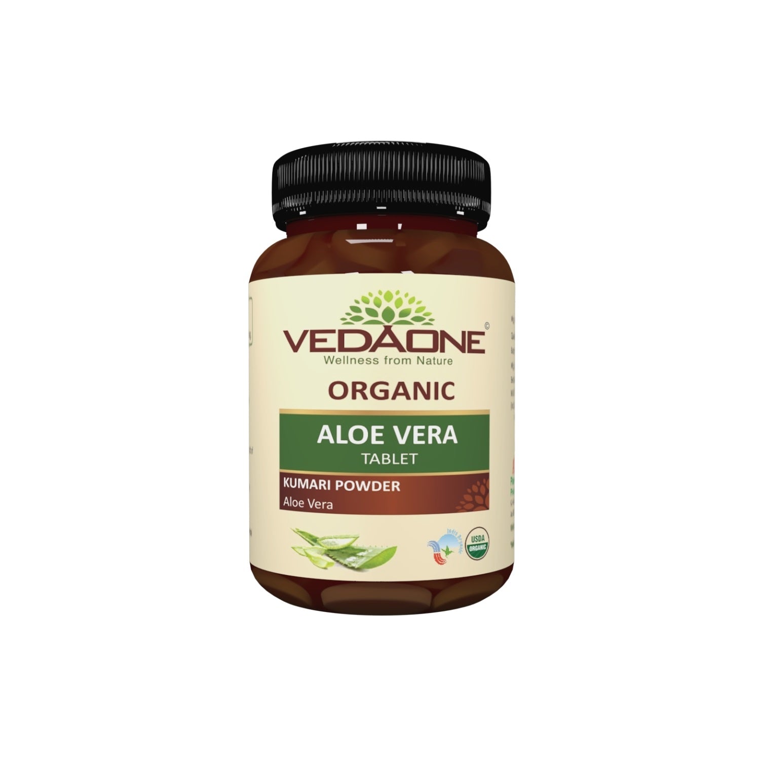 Vedaone Ayurvedic Organic Aloe Vera 750mg For Hair and Skin Care 60 Tablets