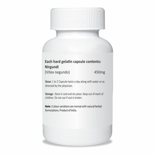 Vedaone Ayurvedic Nirgundi 450mg For Hormonal Balance and Overall Wellness 60 Capsules