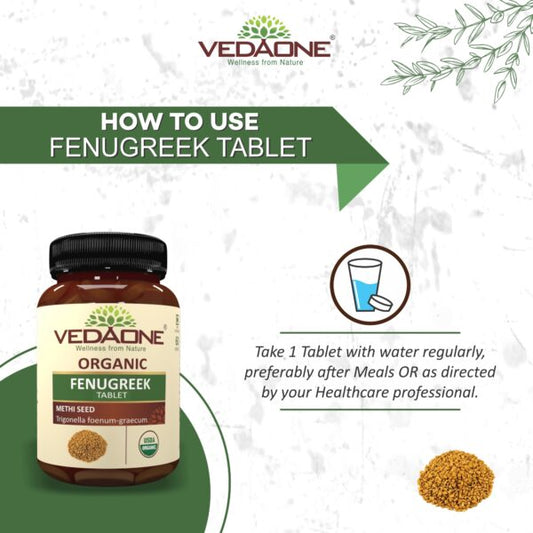 Vedaone Ayurvedic Organic Fenugreek 750mg 60 Tablets