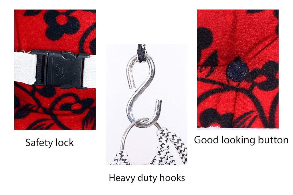 Cotton Baby Swing for Kids jhula 1-5 Years Swings Cradle Chair Jhula New Born Baby Gifts Foldable and Washable with Safety Belt,Home & Garden