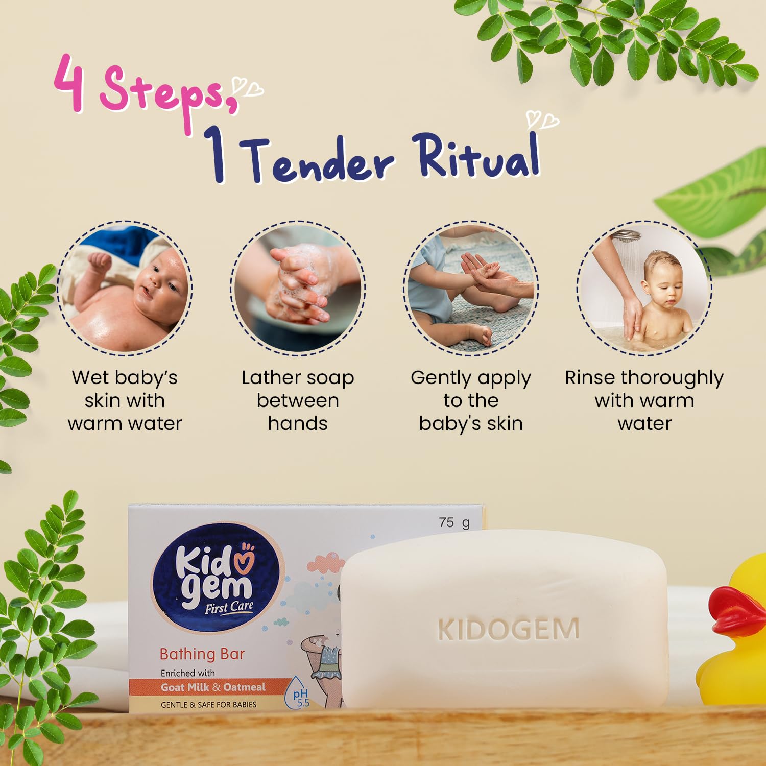 Leeford Kidogem Baby Bathing Bar Soap 75g