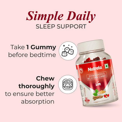 Patanjali Nutrela Ashwagandha &amp; Melatonin Gummibärchen mit Mischgeschmack 90g