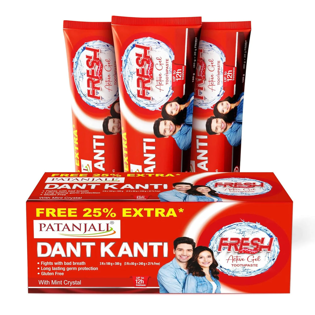 Patanjali Dant Kanti Fresh Active Toothpaste Gel 80g