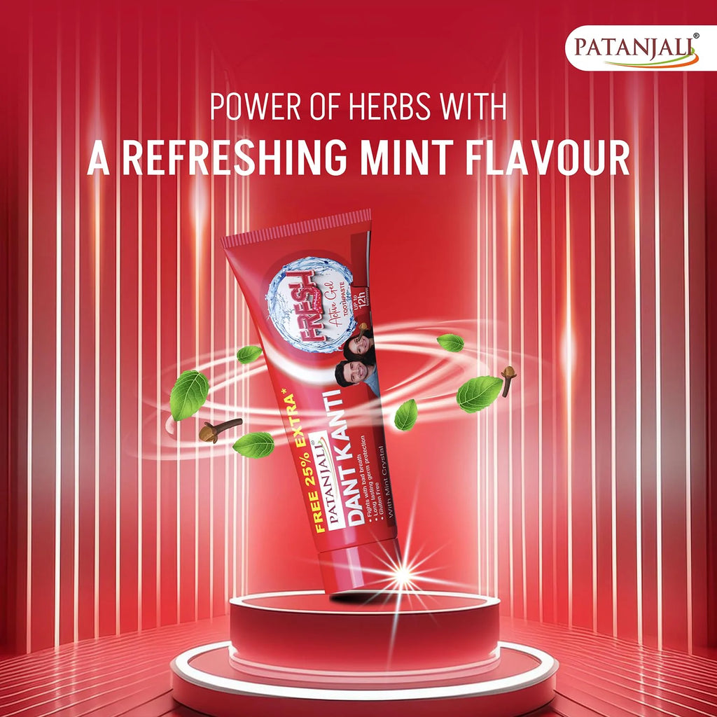 Patanjali Dant Kanti Fresh Active Toothpaste Gel 80g