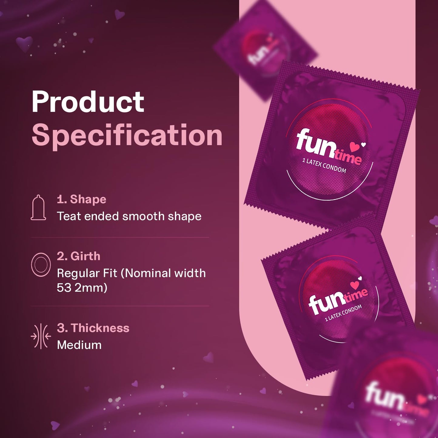 Leeford Funtime Hazelnut Flavored Lubricated Dotted, Ribbed And Contoured Condom 10's