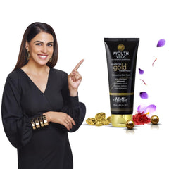 Aimil Ayouthveda Cosmetics Sparkling Gold Face Wash With 24k Gold & Saffron 30ml & 100ml